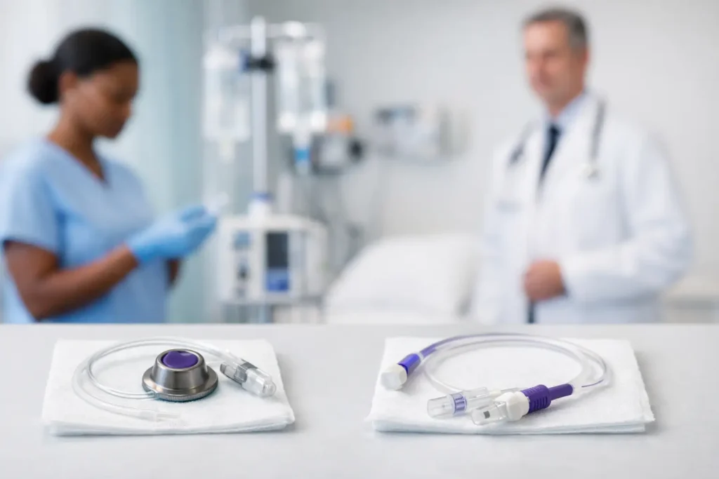 Puerto implantable vs PICC para oncología